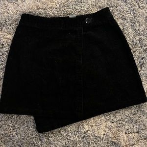 Wrap corduroy mini skirt